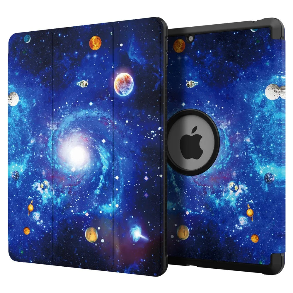 Pattern Printing Tri-fold Stand PU Leather Tablet Case Cover for iPad 10.2 (2021)/(2020)/(2019) - Universe - 5