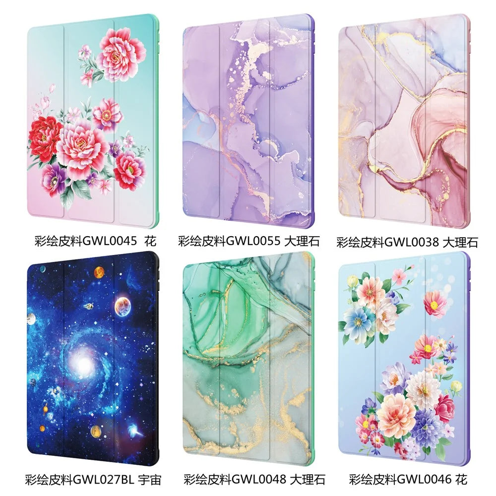 Pattern Printing Tri-fold Stand PU Leather Tablet Case Cover for iPad 10.2 (2021)/(2020)/(2019) - Universe - 7