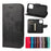 Well-protected Butterfly Flower Imprint Leather Wallet Phone Stand Case for iPhone 13 6.1 inch - Black - 7