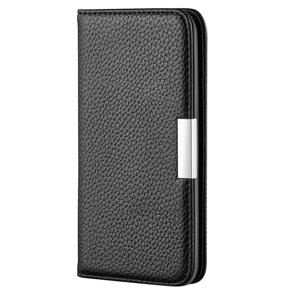 Full Protective Litchi Texture Metal Buckle Auto-absorbed Leather Case for iPhone 13 mini 5.4 inch - Black - 7