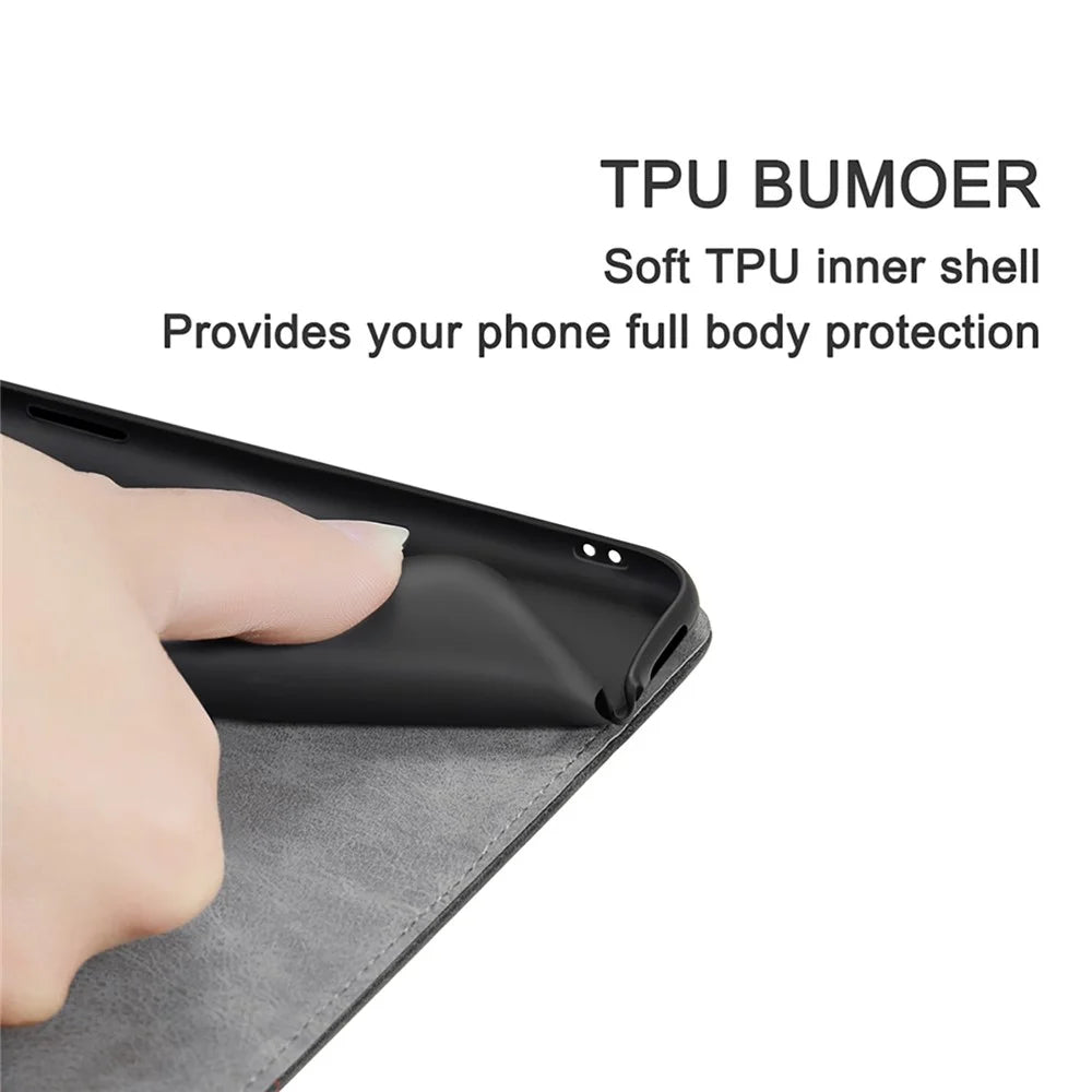 Color Splicing Folio Flip Business Style Leather Phone Case for iPhone 13 mini 5.4 inch - Grey - 3