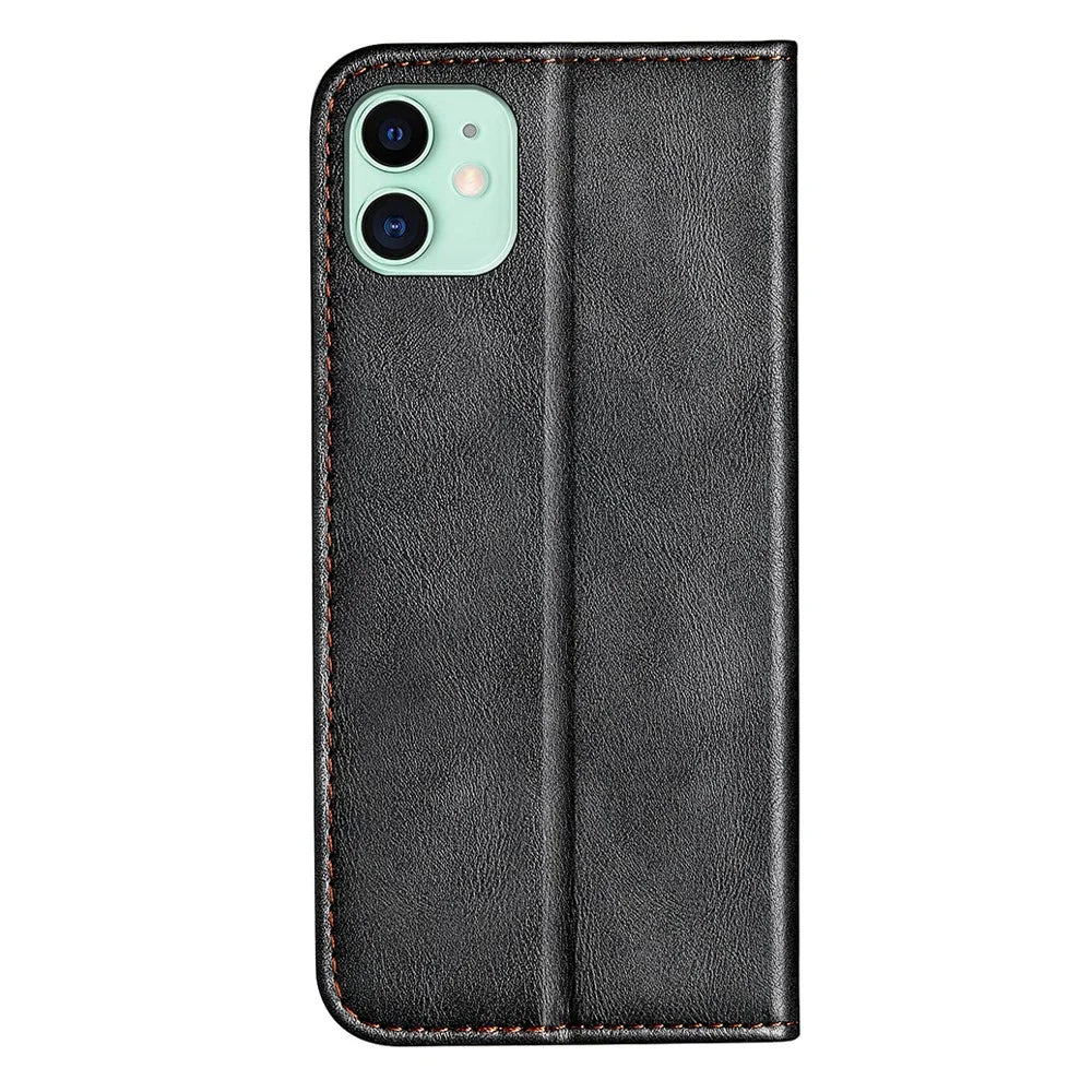Color Splicing Folio Flip Business Style Leather Phone Case for iPhone 13 mini 5.4 inch - Grey - 7