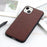 Ultra Slim Genuine Leather + Hard PC Back Panel Protective Shockproof Cover for iPhone 13 6.1 inch - Brown - 2