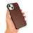 Ultra Slim Genuine Leather + Hard PC Back Panel Protective Shockproof Cover for iPhone 13 6.1 inch - Brown - 3