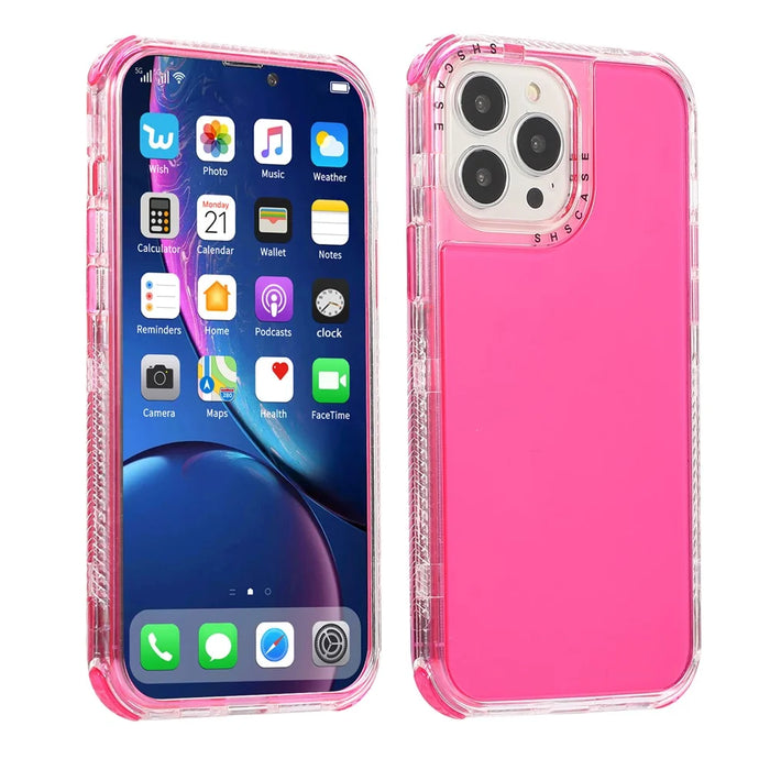 All-round Protective Hard PC+TPU Phone Back Case for iPhone 13 Pro 6.1 inch - Rose - 1