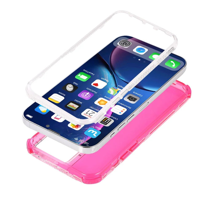 All-round Protective Hard PC+TPU Phone Back Case for iPhone 13 Pro 6.1 inch - Rose - 5