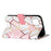 Shockproof Stand Flip Folio Splicing Marble Pattern Leather Wallet Phone Cases with Wrist Strap for iPhone 13 6.1 inch - Pink/White - 3