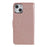 Imprinted Mandala Totem Pattern PU Leather Wallet Cover Slim Magnetic Shockproof Flip Case with Strap for iPhone 13 mini 5.4 inch - Rose Gold - 3