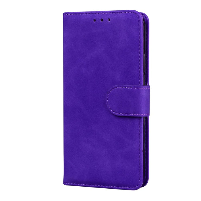 Pure Color Drop-resistant Leather Mobile Phone Cover Case for iPhone 13 6.1 inch - Purple - 3