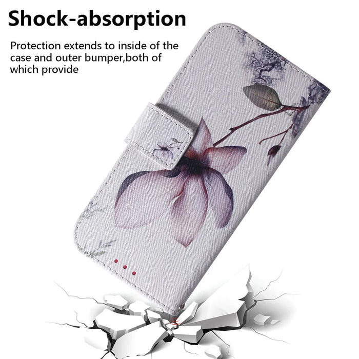 Pattern Printing PU Leather Wallet Leather Stand Folio Flip Protective Cover with Magnetic Closure for iPhone 13 6.1 inch - Lily - 3