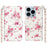 Anti-fall Pattern Printing Wallet Leather Phone Case Cover for iPhone 13 Pro Max 6.7 inch - Rose - 1