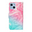 Pattern Printing PU Leather Wallet Design Phone Case Cover for iPhone 13 mini 5.4 inch - Pink Green - 3