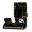 Pattern Printing PU Leather Cell Phone Protector Cover for iPhone 13 6.1 inch - Black Gold - 7