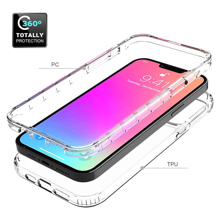 Transparent Gradient Color Clear TPU + PC Case for iPhone 13 Pro Max 6.7 inch - Purple - 5