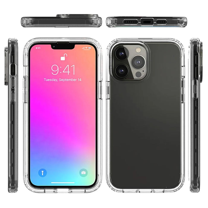 Transparent Gradient Color Clear TPU + PC Case for iPhone 13 Pro Max 6.7 inch - Purple - 6