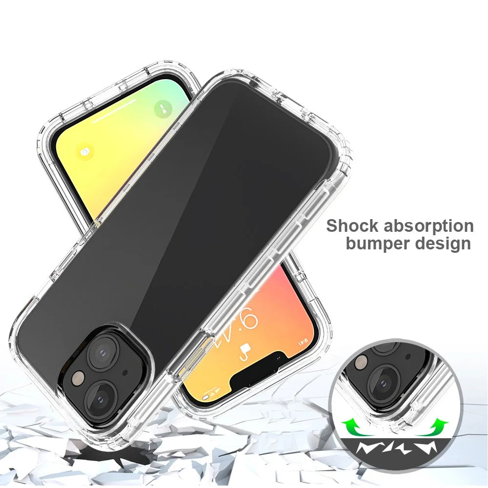 Drop-proof Transparent Gradient Color Clear TPU + PC Phone Shell for iPhone 13 6.1 inch - Blue - 4