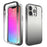 Transparent Anti-drop Gradient Color Clear TPU + PC Shell for iPhone 13 Pro 6.1 inch - Black - 1