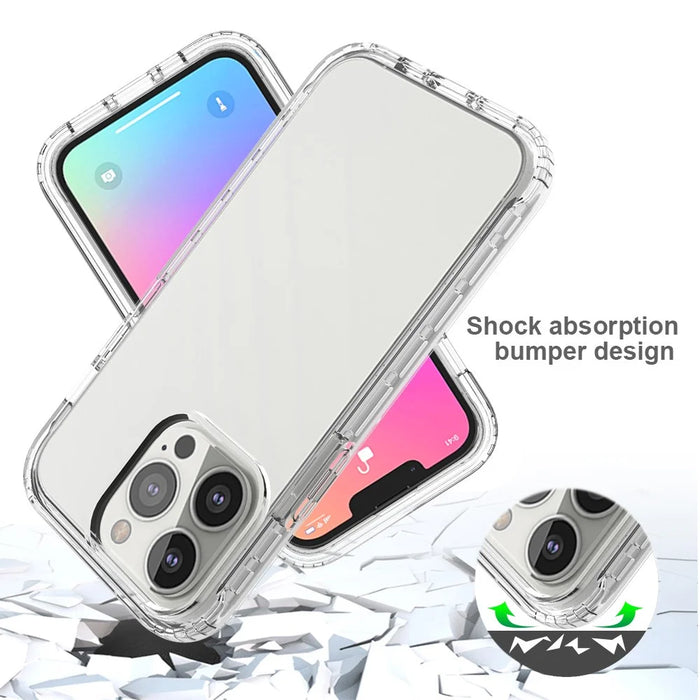 Transparent Anti-drop Gradient Color Clear TPU + PC Shell for iPhone 13 Pro 6.1 inch - Black - 3