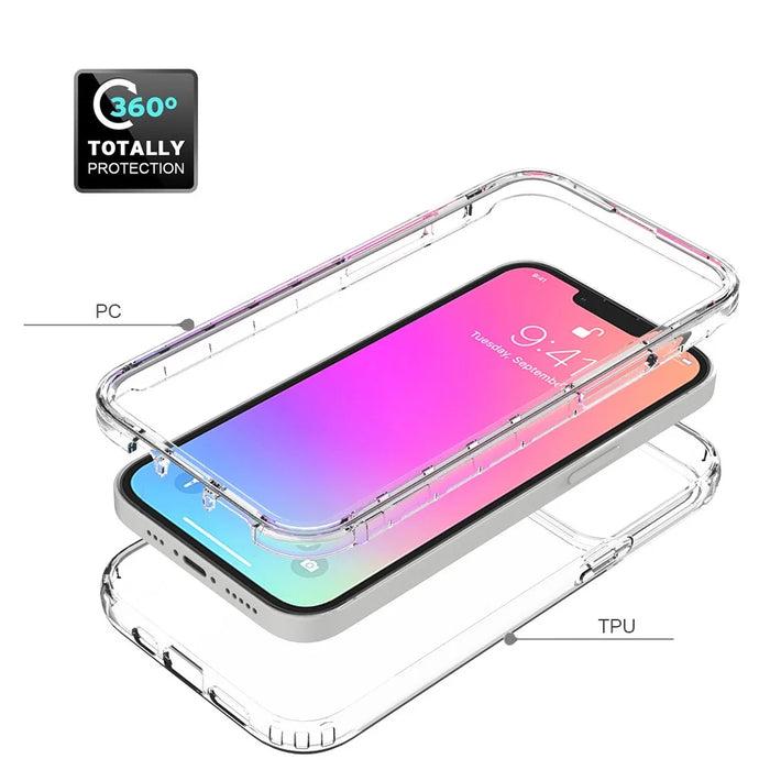 Transparent Anti-drop Gradient Color Clear TPU + PC Shell for iPhone 13 Pro 6.1 inch - Black - 4