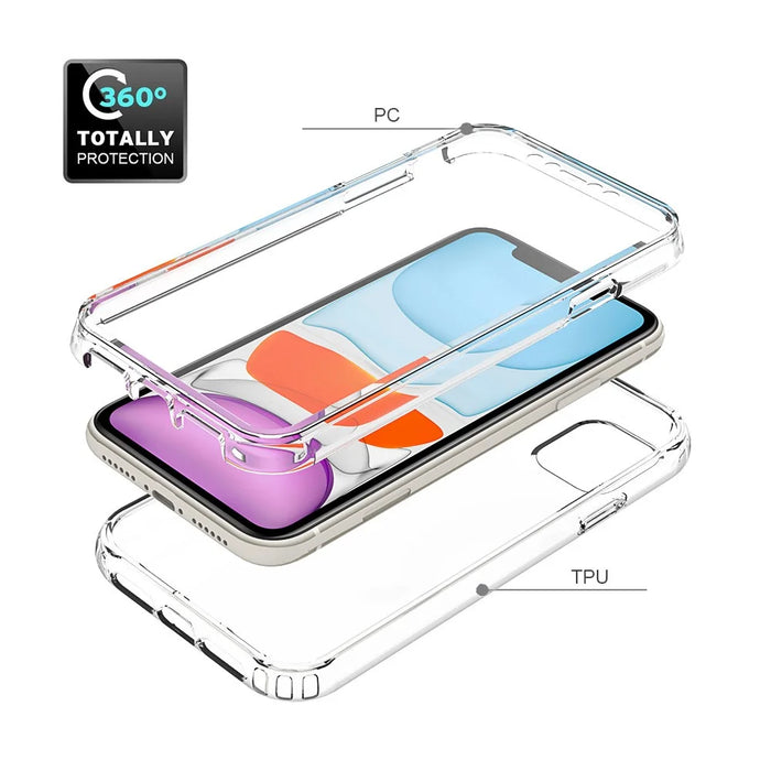 Anti-scratch Detachable 2-in-1 Transparent Gradient Color Clear TPU + PC Shell for iPhone 11 6.1 inch - Transparent - 4