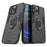 Well-protected 2-in-1 PC TPU Hybrid Cover Case with Ring Holder Kickstand for iPhone 13 Pro Max 6.7 inch - Black - 1