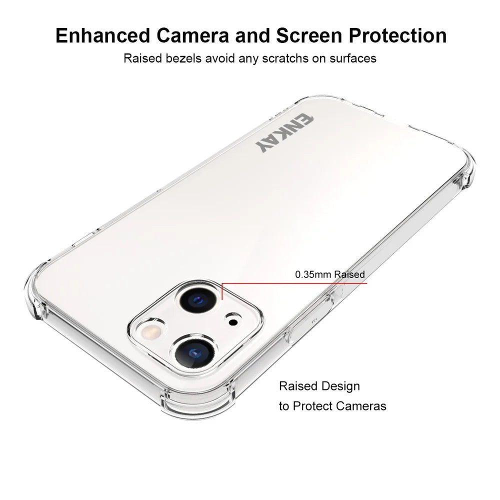 ENKAY HAT PRINCE Transparent TPU Cover Case with Anti-slip Strip on the Side + 0.26mm 9H 2.5D Tempered Glass Screen Film for iPhone 13 6.1 inch - 3