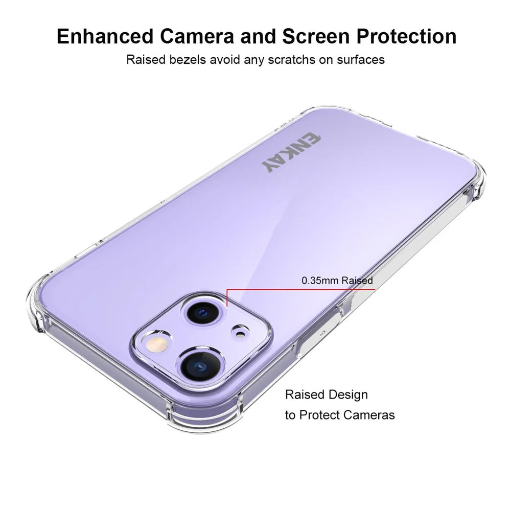 ENKAY HAT PRINCE Four Corner Cushions TPU Cover Case + 9H Hardness Tempered Glass Screen Film for iPhone 13 mini 5.4 inch - 3