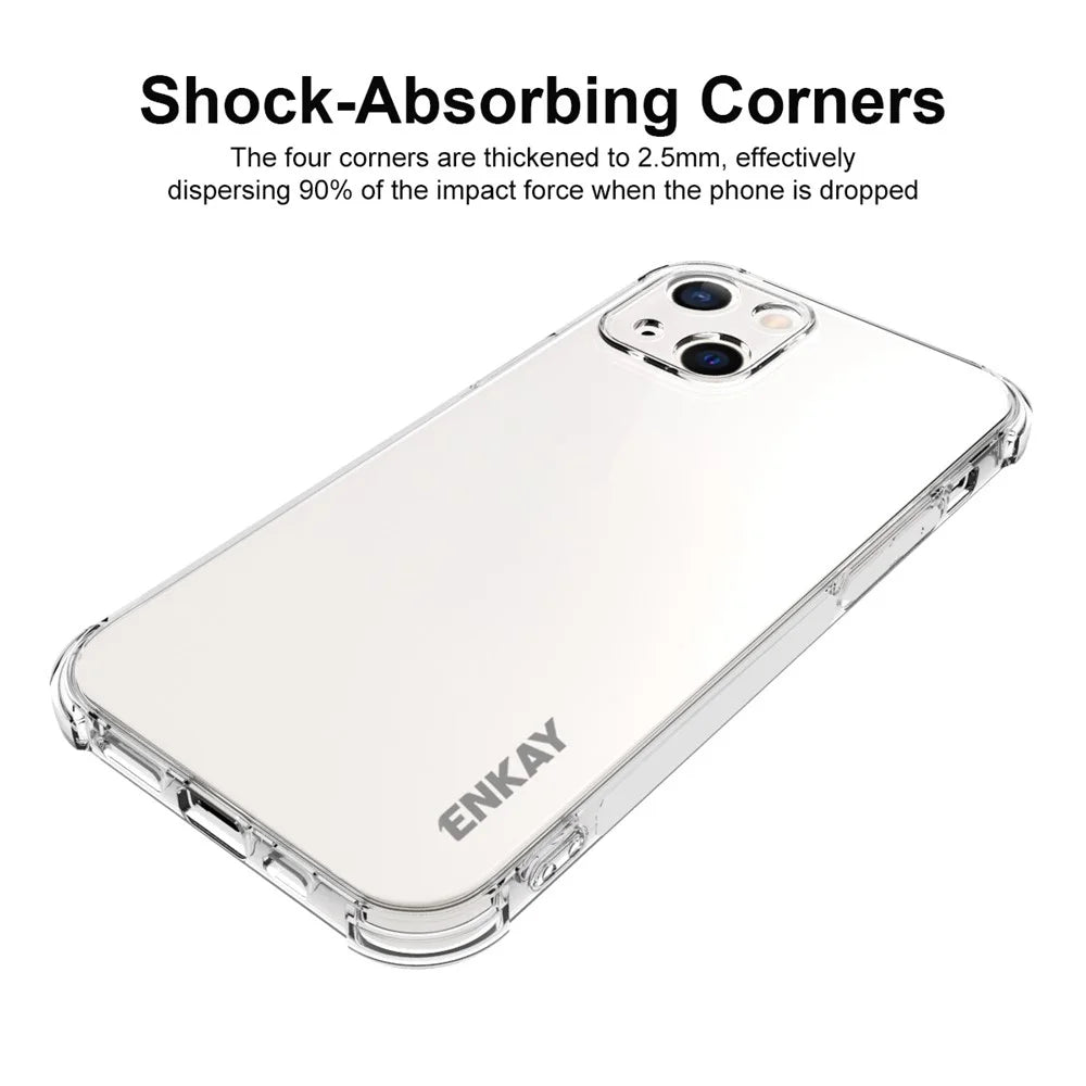 ENKAY HAT PRINCE Anti-Drop Corners Design TPU Cover Case + Full Glue Tempered Glass Screen Film for iPhone 13 6.1 inch - 2