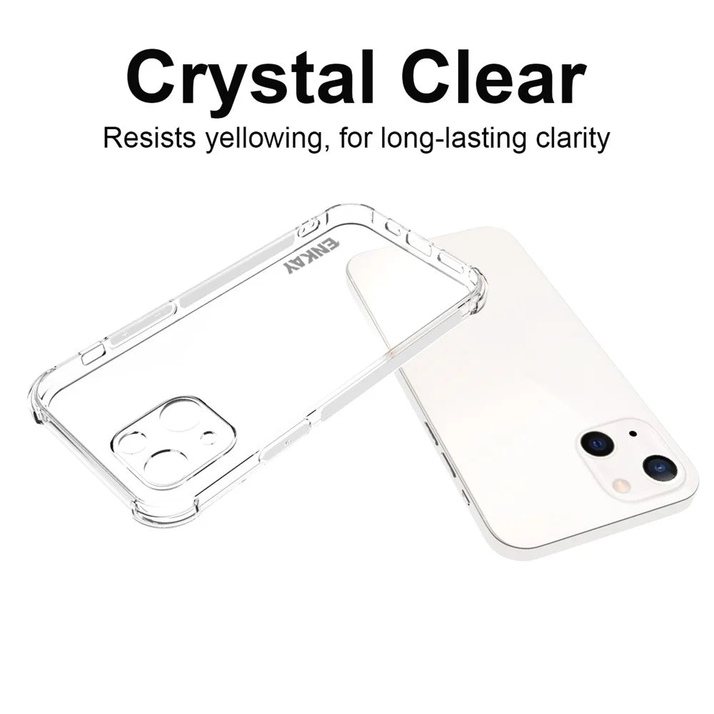 ENKAY HAT PRINCE Anti-Drop Corners Design TPU Cover Case + Full Glue Tempered Glass Screen Film for iPhone 13 6.1 inch - 5
