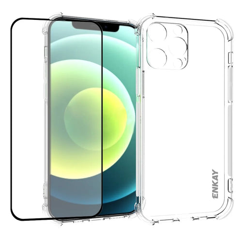 ENKAY HAT PRINCE Anti-Drop Corners Design TPU Cover Case + Full Glue Tempered Glass Screen Film for iPhone 13 Pro 6.1 inch - 1