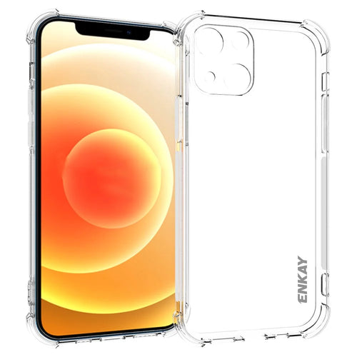 ENKAY HAT PRINCE Super Slim Transparent TPU Cover Case with Anti-slip Strip on the Side for iPhone 13 6.1 inch - 1