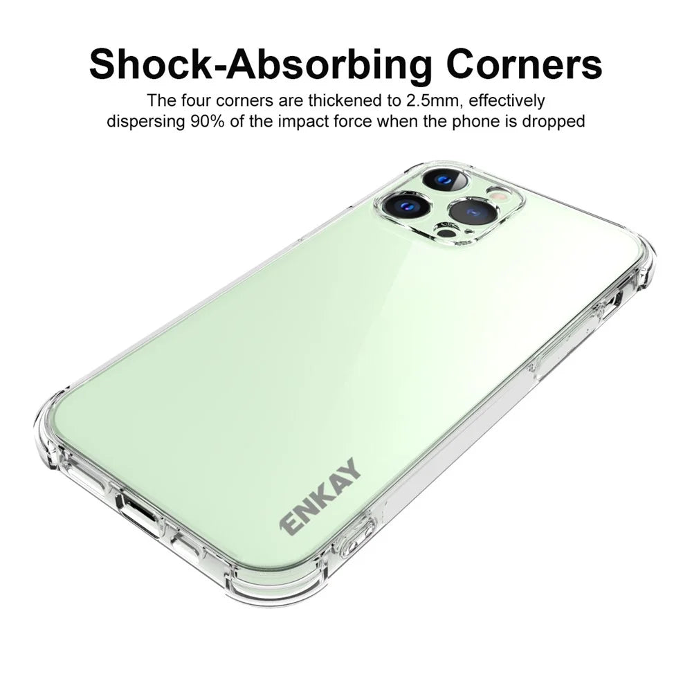 ENKAY HAT PRINCE High Transparency Soft Anti-Drop TPU Cover Case with Anti-slip Strip on the Side for iPhone 13 Pro 6.1 inch - 2