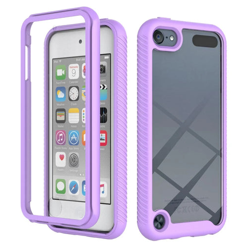 Full Coverage PC + TPU Hybrid Case Phone Shell with PET Screen Protector for iPod Touch (2019)/ 6/5 - Purple - 1