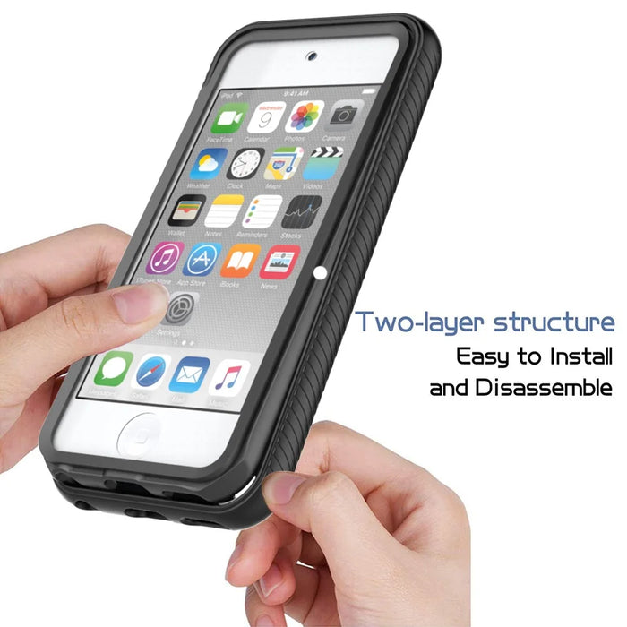 Full Coverage PC + TPU Hybrid Case Phone Shell with PET Screen Protector for iPod Touch (2019)/ 6/5 - Purple - 2
