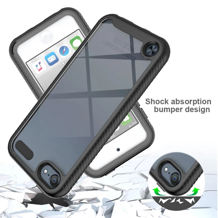 Full Coverage PC + TPU Hybrid Case Phone Shell with PET Screen Protector for iPod Touch (2019)/ 6/5 - Purple - 3