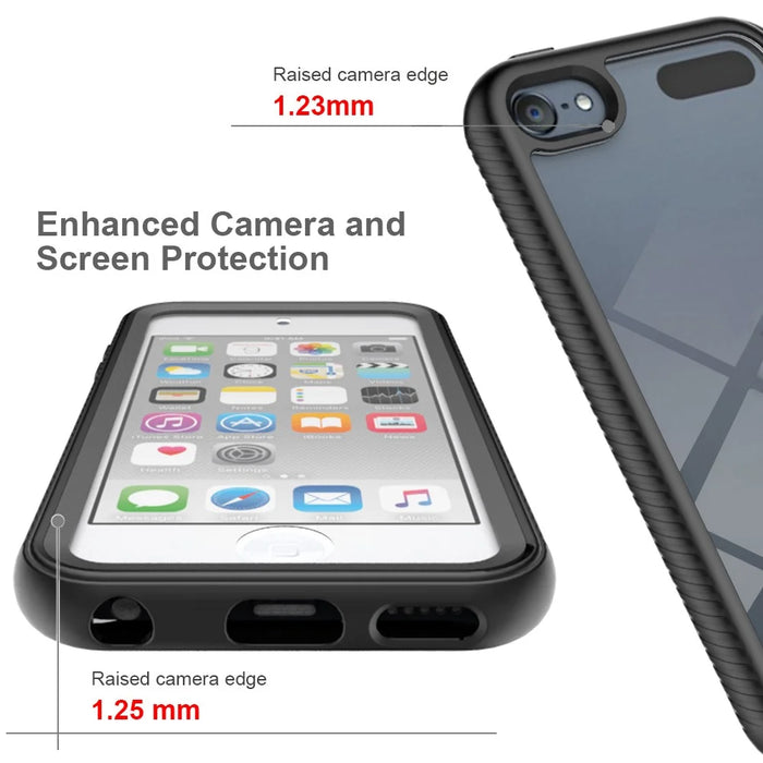Full Coverage PC + TPU Hybrid Case Phone Shell with PET Screen Protector for iPod Touch (2019)/ 6/5 - Purple - 4