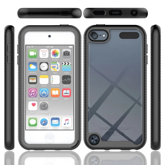 Full Coverage PC + TPU Hybrid Case Phone Shell with PET Screen Protector for iPod Touch (2019)/ 6/5 - Purple - 6