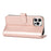 R61 Texture PU Leather Wallet Mobile Cover Shell for iPhone 12 6.1 inch - Rose Gold - 5