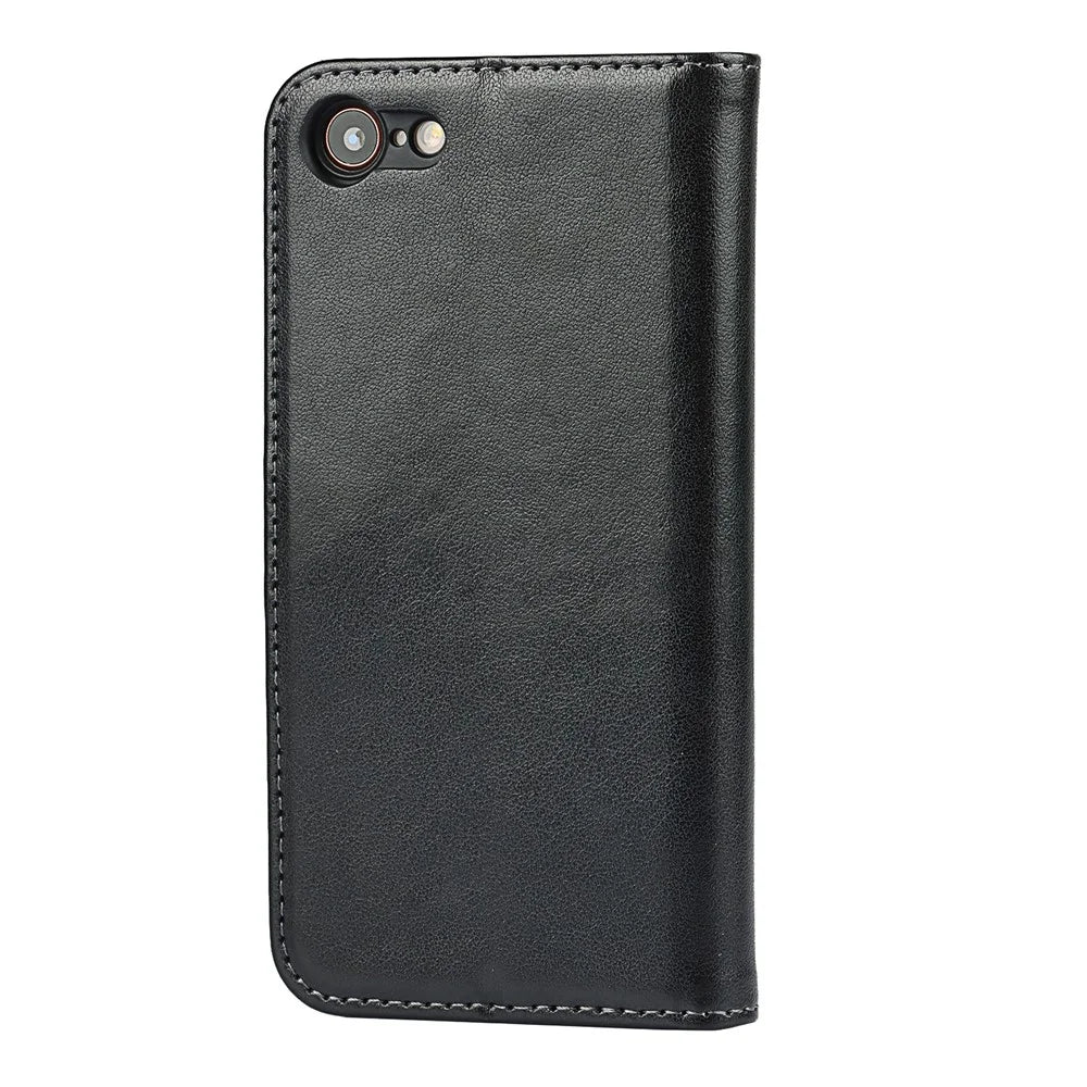 Drop-Proof R61 Texture Felled Seam PU Leather Wallet Mobile Cover Shell for iPhone 7 4.7 inch/8 4.7 inch/SE (2020)/SE (2022) - Black - 3