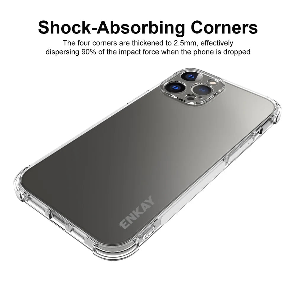 ENKAY HAT PRINCE Thickened Corners Design TPU Cover Case + Full Glue Tempered Glass Full Screen Covering Film for iPhone 13 Pro Max 6.7 inch - 3