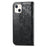 Drop-resistant Big Butterfly Imprinting Leather Wallet Cover with Strap for iPhone 13 6.1 inch - Black - 2