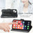 Drop-resistant Big Butterfly Imprinting Leather Wallet Cover with Strap for iPhone 13 6.1 inch - Black - 5