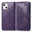 PU Leather Stand Case Wallet Cover with Embossed Mandala Flower for iPhone 13 mini 5.4 inch - Purple - 1