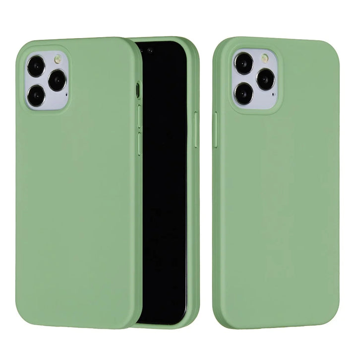 Liquid Silicone Solid Color Protective Phone Case for iPhone 13 Pro Max 6.7 inch - Mint Green - 5