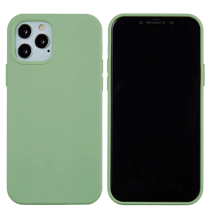 Anti Scratch Liquid Silicone Soft Phone Case Shell for iPhone 13 Pro 6.1 inch - Mint Green - 1