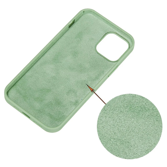 Anti Scratch Liquid Silicone Soft Phone Case Shell for iPhone 13 Pro 6.1 inch - Mint Green - 2