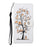 Magnetic Clasp Closure Stylish Pattern Cross Texture Leather Wallet Stand Case for iPhone 13 Pro 6.1 inch - Cats On The Tree - 2