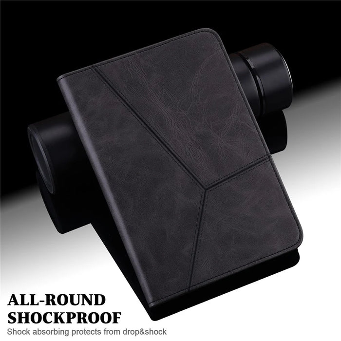 Plain Stitching Leather Tablet Cover with Card Holder and Auto Wake/Sleep Function for iPad mini 4/(2019) 7.9 inch - Black - 5