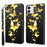 Light Spot Decor Patterned Leather Wallet Case for iPhone 13 - Gold Butterfly - 1