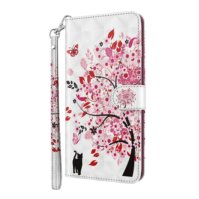 3D Style Pattern Printing Premium PU Leather Wallet Flip Flip Magnetic Stand Cover with Strap for iPhone 13 Pro 6.1 inch - Wish Tree - 7